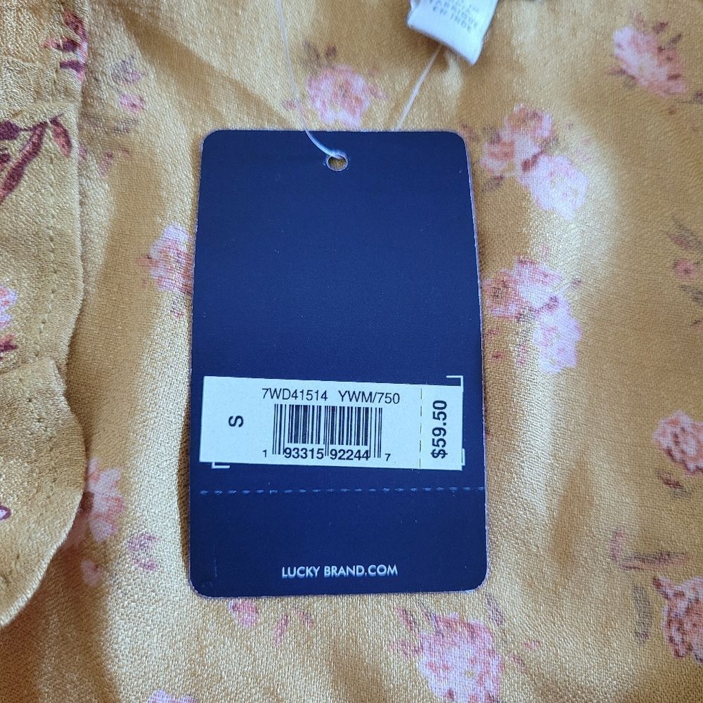 Lucky🍀 Brand Floral💐 Marigold Faux SurpliceTop - Picture 16 of 16